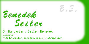 benedek seiler business card